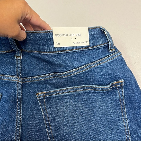 Warp + Weft Women’s Bootcut High Rise Blue Denim Jeans Size 16W - Picture 7 of 9